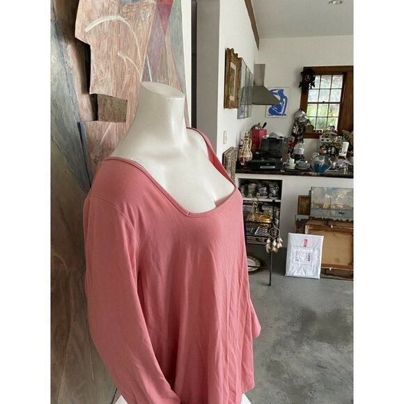 Asos Pink Square Neck Blouse Top Size 18 Long Sleeve - Picture 2 of 10